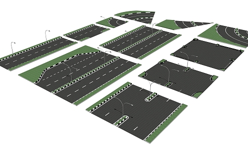 modern road node combination 3d model