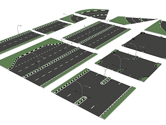 modern road node combination 3d model