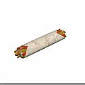 Soft Tortilla Wrap With Fresh Vegetables And Grilled Meat Strips