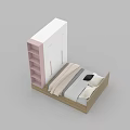 Wooden Kids Bed with White Pink Cabinet Open Shelves and Light Colored Sheets
