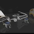 Elegant White Pianos Modern Design Instruments With Gold Accents And Stools