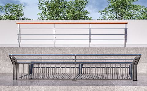 Modern Guardrail Fence Railing Handrail 3d model