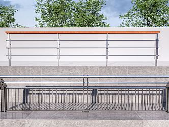 Modern Guardrail Fence Railing Handrail 3d model