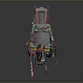 Unique Handmade Creative Chair With Mixed Fabric Straps And Colorful Artistic Details