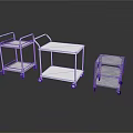 Stainless Steel Equipment Carts With Wheels Shelves And Handles For Utility Use