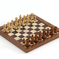 Chess Board Game Entertainment With Wooden Chessboard And White Brown Pieces Arranged On Checkerboard