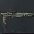 Modern Futuristic Tactical Weapon With Scope Holes And Gray White Finish
