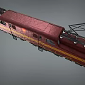 Maroon And Yellow Striped Electric Train Featuring Pantograph And Number 4023
