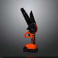 Red And Black Electric Chainsaw Handheld Power Tool For Cutting Work 3d model