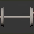 Red Wheel Fitness Equipment With Metal Shaft Silver Frame And Radial Design