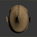 Medieval Warrior Helmet Adorned With Mythical Dragon Carvings And Golden Accents