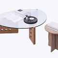 Modern Glass Top Coffee Table With Wooden Frame And Side Table With Books