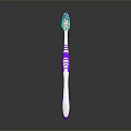 Ergonomic Purple White Toothbrush With Green Soft Bristles For Daily Oral Care