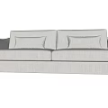 Modern Double Sofa Silent Double Sofa Fabric Double Sofa Nordic Double Sofa 3d model