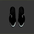 Black Leather Shoes with Silver Toe Caps and Metal Buckles Classic Design