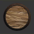 Vintage Wooden Barrel With Metal Strips And Rengel Engraved Text Design