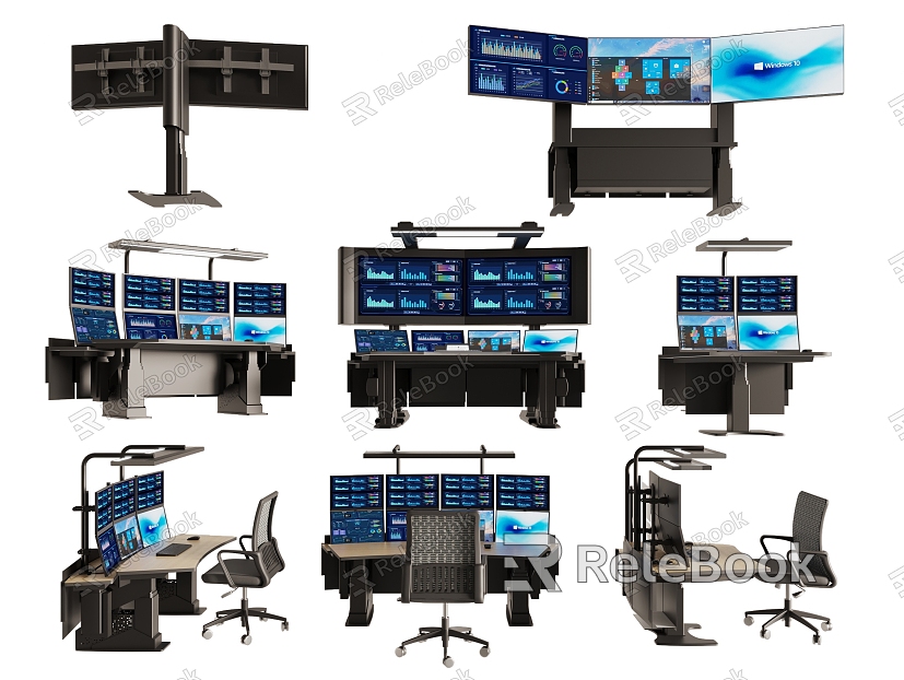 Monitoring console Command center console Dispatching console Operation console Office desk and chair combination model