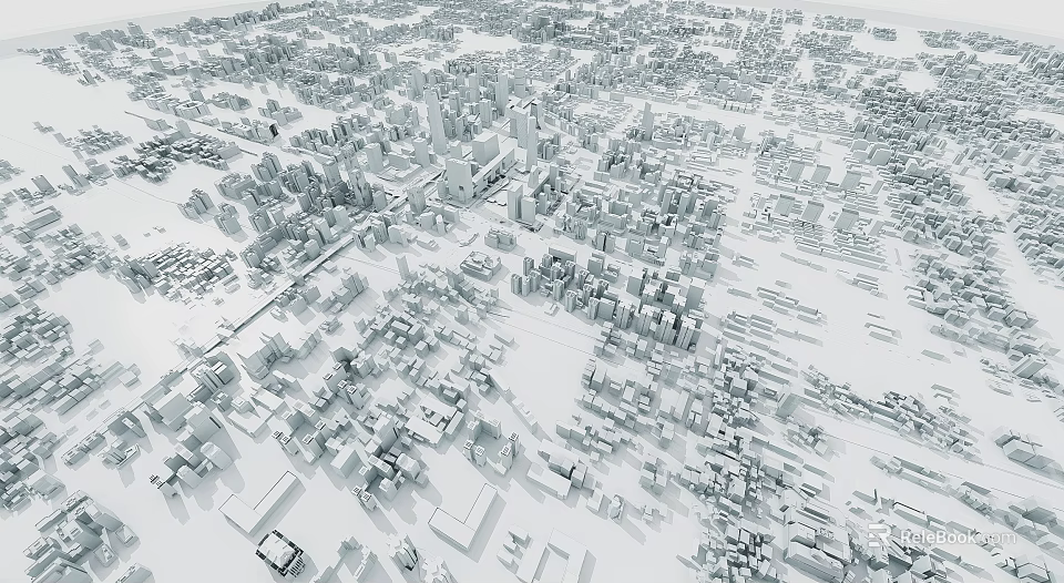 Aerial Planning Urban Layout With Building Arrangement And Road Networks Design 3d model 