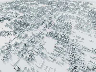 Aerial Planning Urban Layout With Building Arrangement And Road Networks Design 3d model