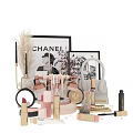 Chic Decorative Ornament Collection With Pearl Necklace Copper Lamp Lipstick Mirror And Dried Blooms