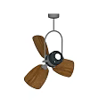 Ceiling Mounted Air Conditioner Fan With Wooden Blades And Modern Design