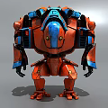 Red and Blue Smart Mechanical Robot With Detailed Armor Structure Design Components 3d model