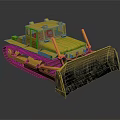 Yellow Bulldozer With Tracks And Front Blade For Construction Work