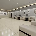 Spacious Modern Hotel Public Lounge Area With Comfortable Sofas Coffee Tables Wall Art And Lighting