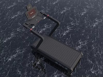 Modern Treadmill With Digital Display And Handrails For Home Gym Fitness 3d model