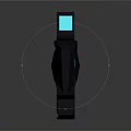 Futuristic Sci Fi Weapon 3D Model With Blue Yellow LED Lights And Sleek Design