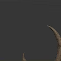 Crescent Shaped Ancient Weapon With Sharp Spikes And Intricate Design