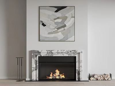 modern fireplace stove 3d model