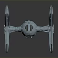 Detailed TIE Fighter Model With Hexagonal Wings And Metallic Cockpit Design