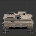 Modern Military Tank with Detailed Turret Cannon Tracks and Antenna 3D Model in Desert Camouflage
