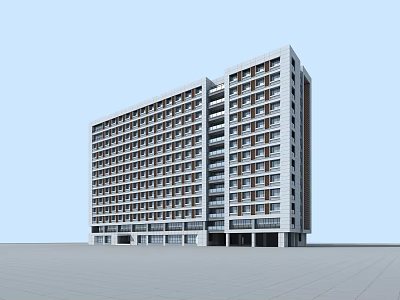 Modern Multi Storey School Building With Sleek Exterior And Regular Window Arrangement 3d model