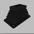 Black Layered Stepped Component With Square Base And Top Opening Design 3d model