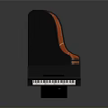 Elegant Black Grand Piano With Matching Wooden Piano Stool For Home Use