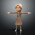 Modern game character girly 3d model