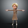 Modern game character girl girly 3d model