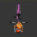 Cute Pink Bicycle With Front Basket Carrying Red Haired Cartoon Character And Squirrel