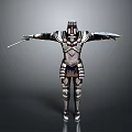 Intricate Medieval Armor Figure With Outstretched Arms And Sword 3d model