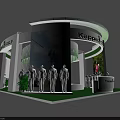 Kappa Brand Store Exhibition Booth With Curved Design Large Screen And Mannequins