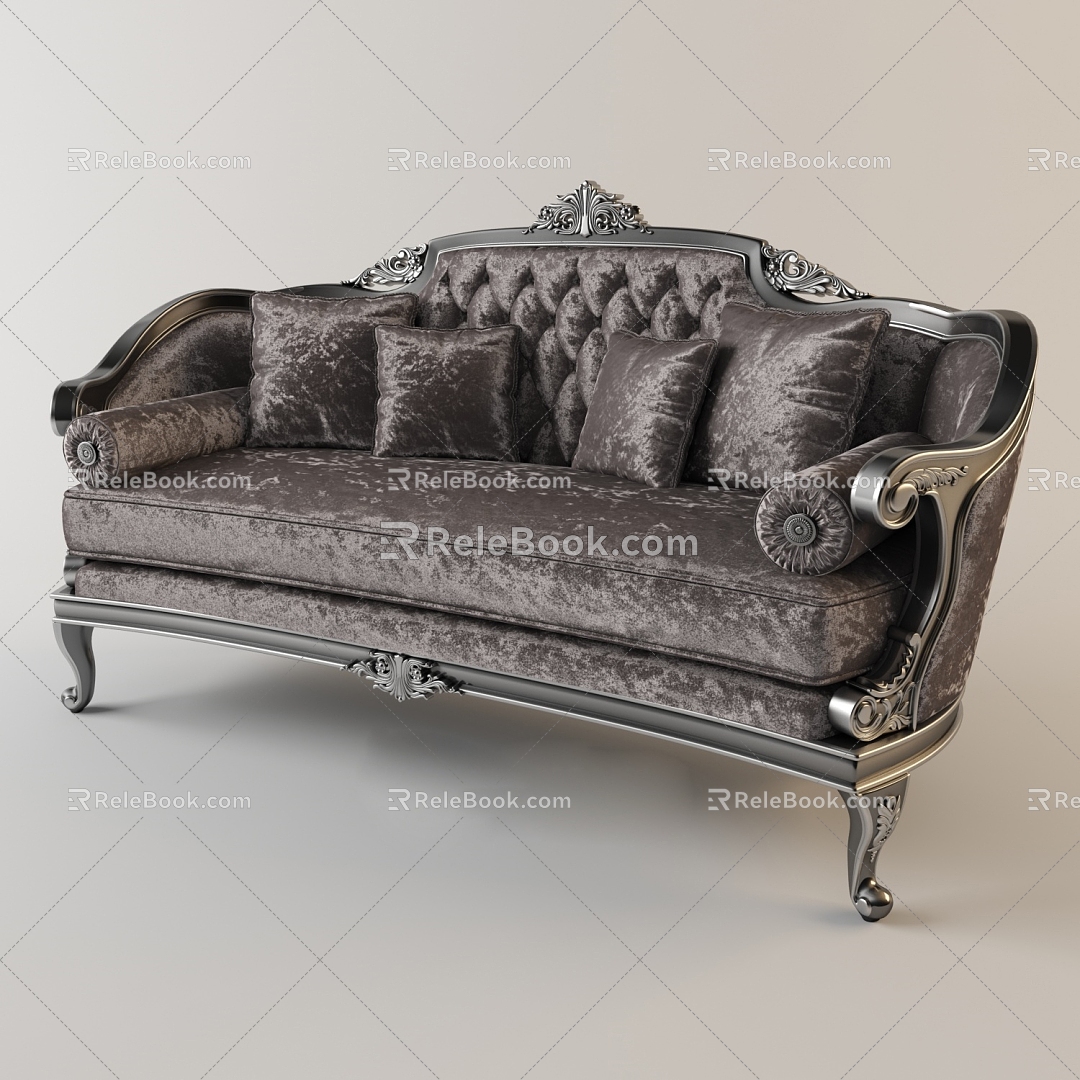 European Style Simple Sofa 3d model