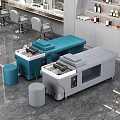 Modern Beauty Hair Salon Interior with Styling Chairs Treatment Beds and Equipment