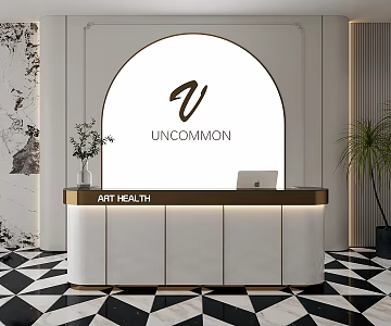 Modern French Front Desk Reception Desk Beauty Salon Reception Hall 3d model
