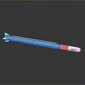 White Cylindrical Missile With Italian Flag Emblem And Rear Fins Design
