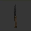 Tactical Bladed Weapon Knife With Sharp Metal Edge And Wooden Ring Handle
