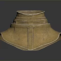 Brass Decorative Vessel With Layered Ring Structure And Square Base