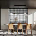 Elegant Modern Living Dining Room Interior With White Sofa Coffee Table And Dining Chairs