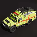 Modern off-road RV crossing car field rescue car 3d model